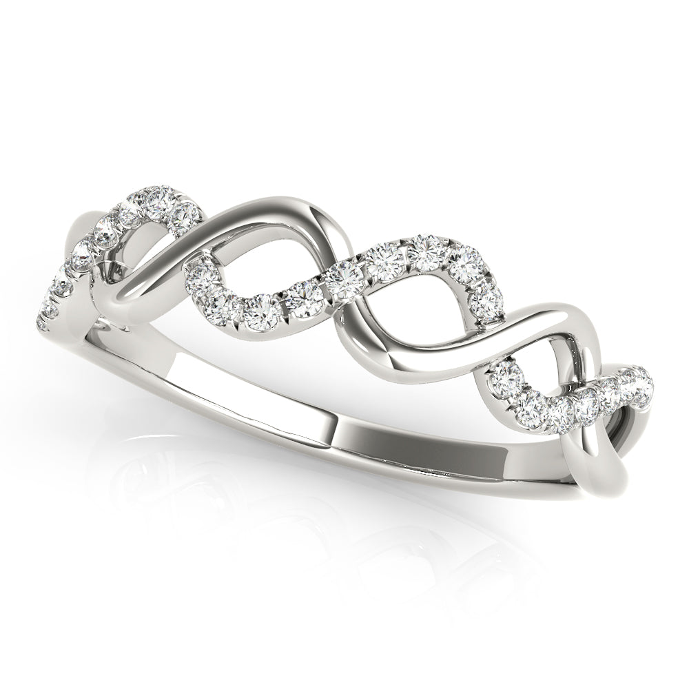 Twisted Half Eternity Ring in 10K/14K gold and platinum with certified lab-grown or natural diamonds