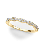 Twisted Stackable Half Eternity Ring in 10K/14K gold and platinum with certified lab-grown or natural diamonds