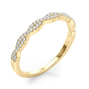 Twisted Stackable Half Eternity Ring in Gold & Platinum