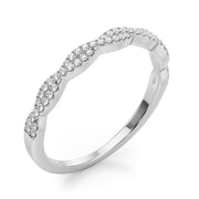 Twisted Stackable Half Eternity Ring in Gold & Platinum