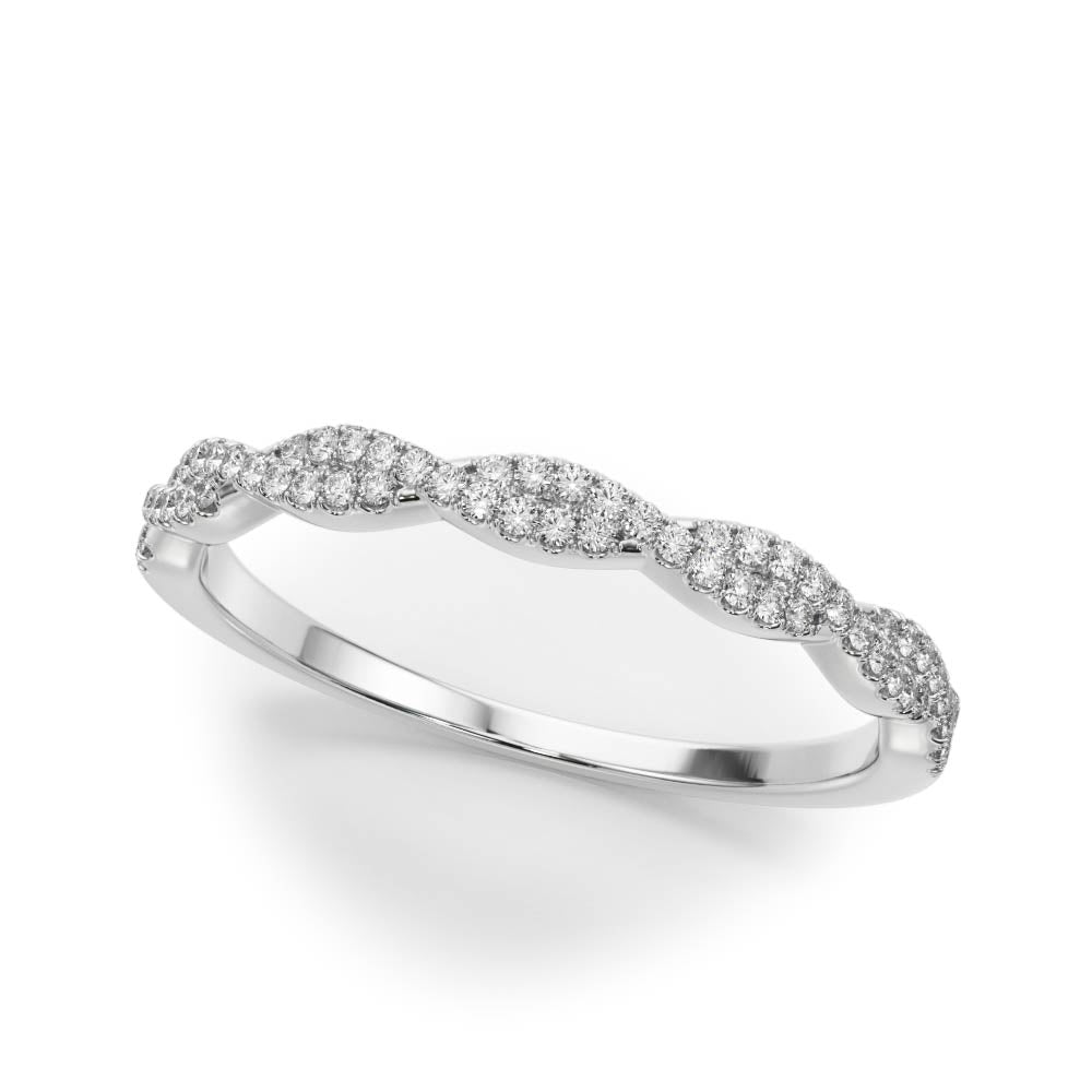 Twisted Stackable Half Eternity Ring in Gold & Platinum