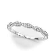 Twisted Stackable Half Eternity Ring in Gold & Platinum