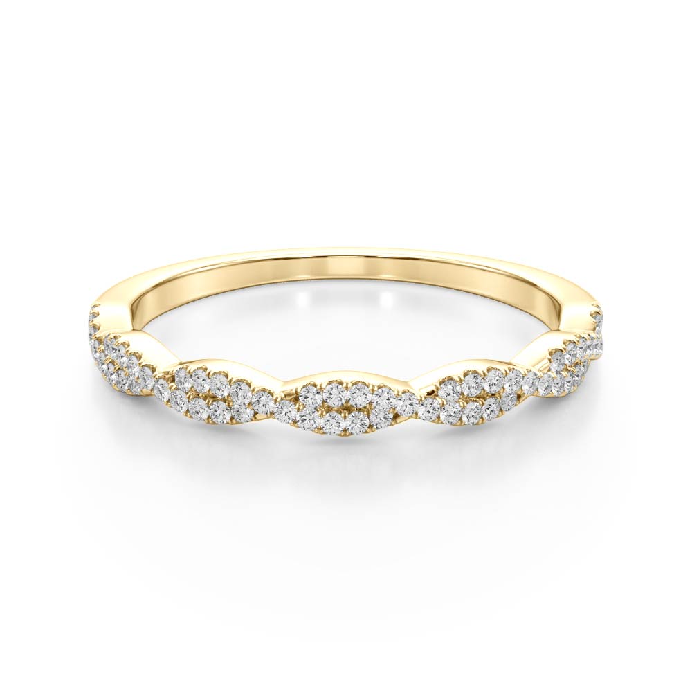 Twisted Stackable Half Eternity Ring in Gold & Platinum