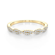 Twisted Stackable Half Eternity Ring in Gold & Platinum