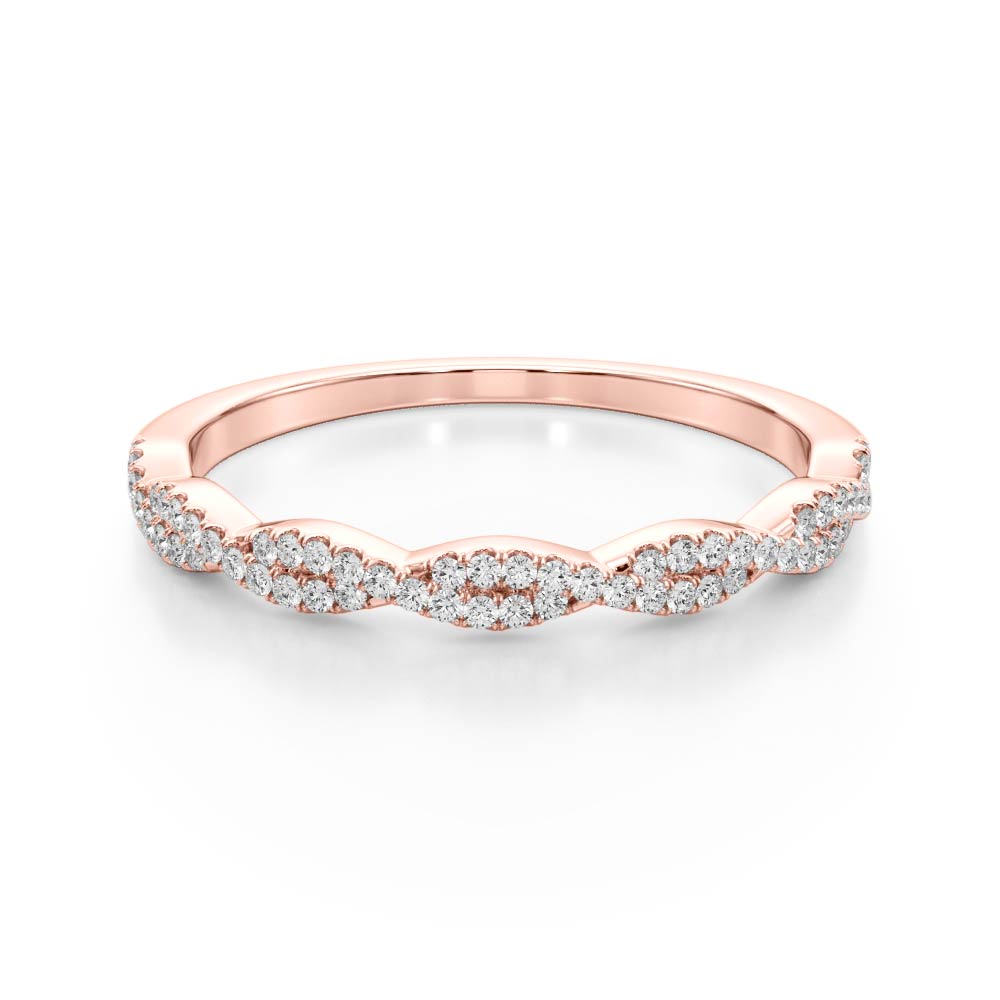 Twisted Stackable Half Eternity Ring in Gold & Platinum