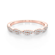 Twisted Stackable Half Eternity Ring in Gold & Platinum