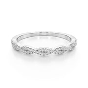 Twisted Stackable Half Eternity Ring in Gold & Platinum