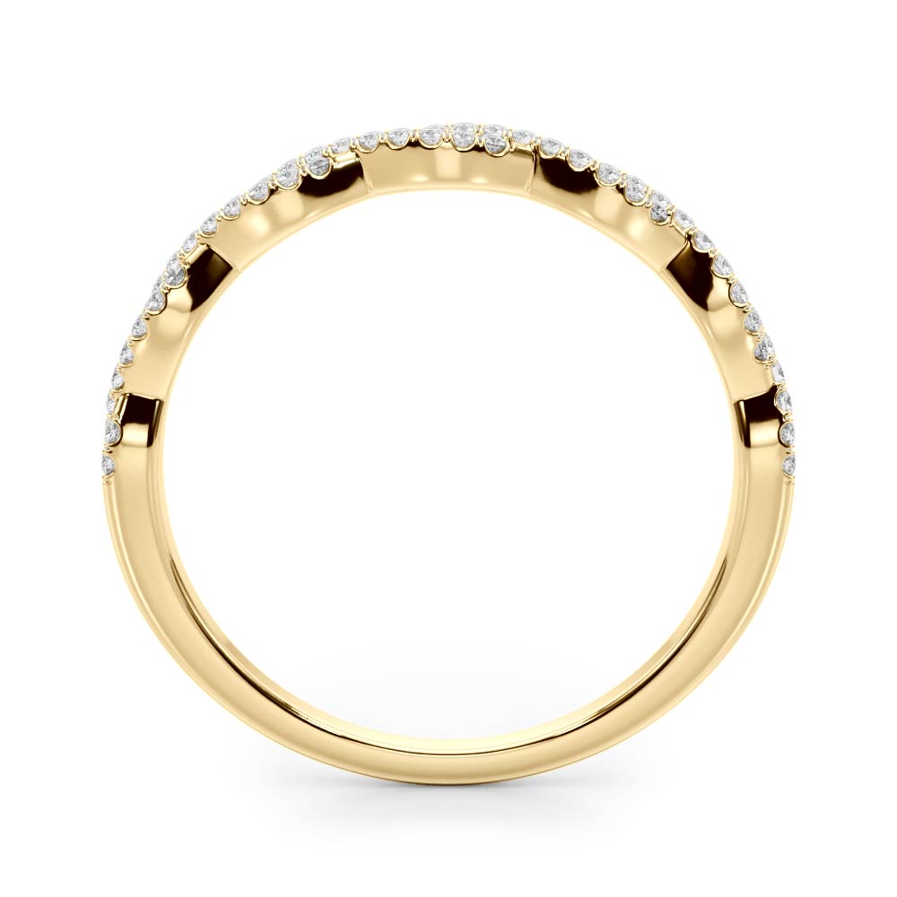 Twisted Stackable Half Eternity Ring in Gold & Platinum