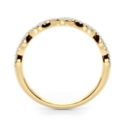 Twisted Stackable Half Eternity Ring in Gold & Platinum
