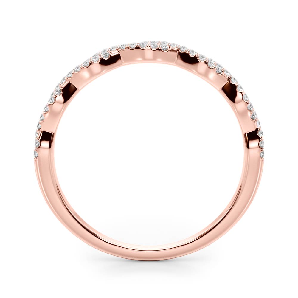 Twisted Stackable Half Eternity Ring in Gold & Platinum