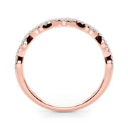 Twisted Stackable Half Eternity Ring in Gold & Platinum