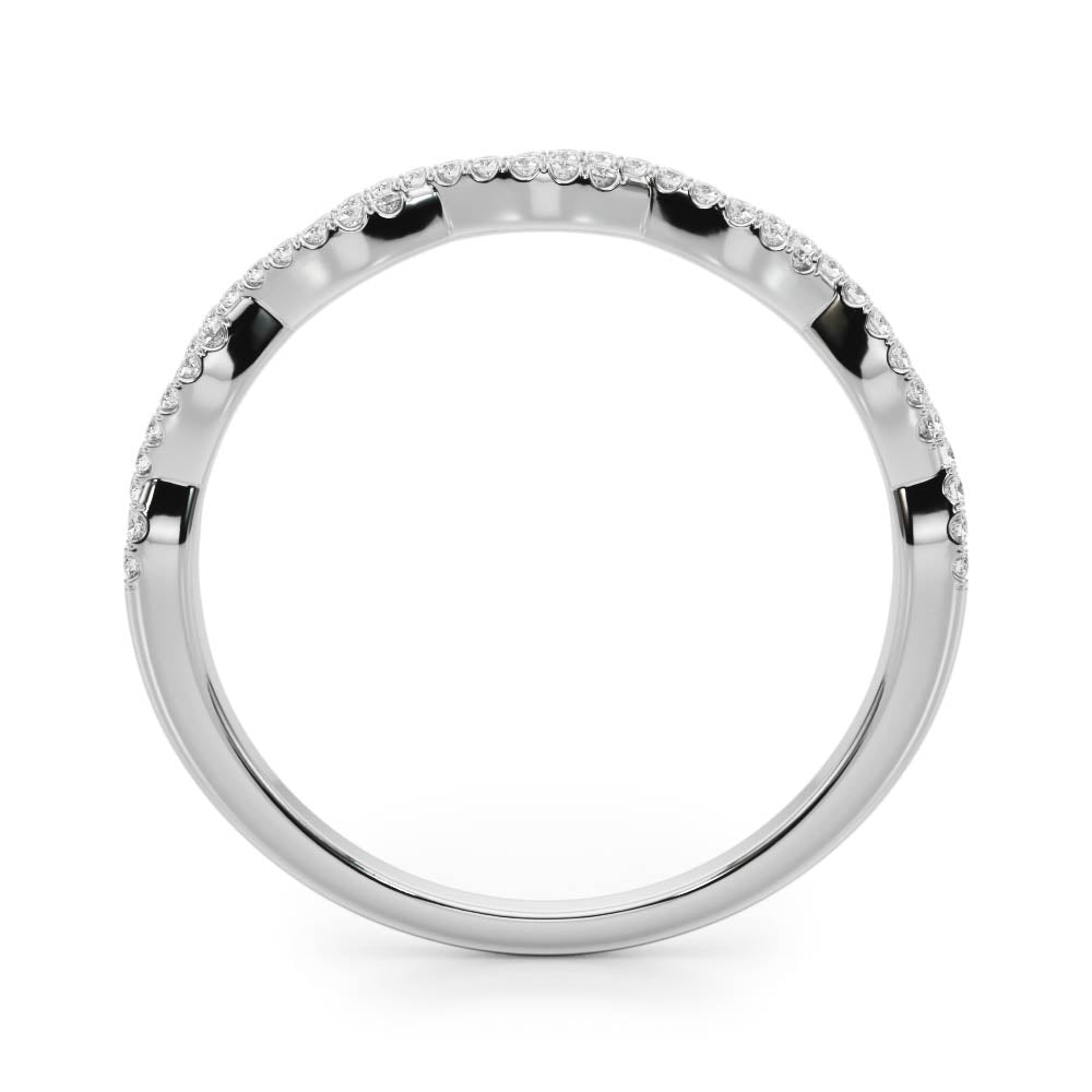 Twisted Stackable Half Eternity Ring in Gold & Platinum