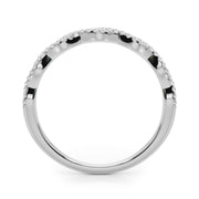 Twisted Stackable Half Eternity Ring in Gold & Platinum