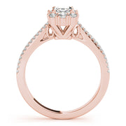 Artisan Cut Engagement Emerald Diamond Engagement Ring in 10K/14K gold and platinum with certified lab-grown or natural diamonds
