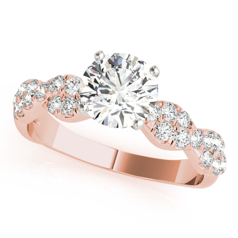 Enchanted Semi Mount Engagement Ring Round Diamond Engagement Ring in 10K/14K gold and platinum with certified lab-grown or natural diamonds
