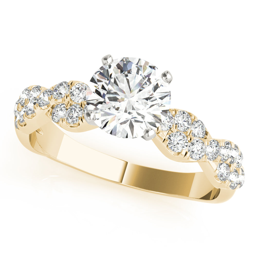 Enchanted Semi Mount Engagement Ring Round Diamond Engagement Ring in 10K/14K gold and platinum with certified lab-grown or natural diamonds