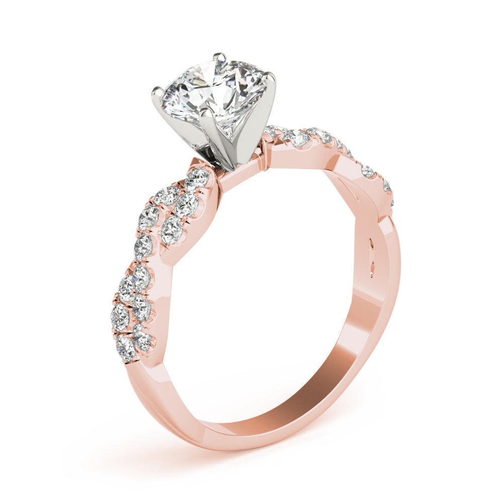 Enchanted Semi Mount Engagement Ring Round Diamond Engagement Ring in 10K/14K gold and platinum with certified lab-grown or natural diamonds