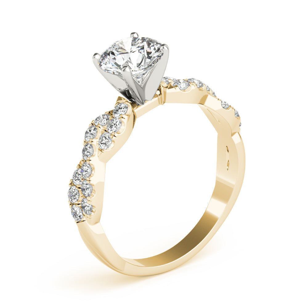 Enchanted Semi Mount Engagement Ring Round Diamond Engagement Ring in 10K/14K gold and platinum with certified lab-grown or natural diamonds