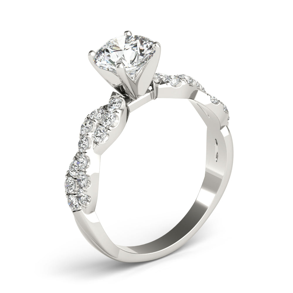 Enchanted Semi Mount Engagement Ring Round Diamond Engagement Ring in 10K/14K gold and platinum with certified lab-grown or natural diamonds