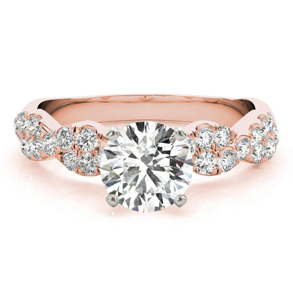 Enchanted Semi Mount Engagement Ring Round Diamond Engagement Ring in 10K/14K gold and platinum with certified lab-grown or natural diamonds