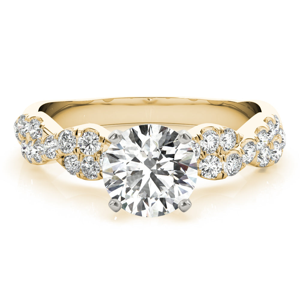 Enchanted Semi Mount Engagement Ring Round Diamond Engagement Ring in 10K/14K gold and platinum with certified lab-grown or natural diamonds