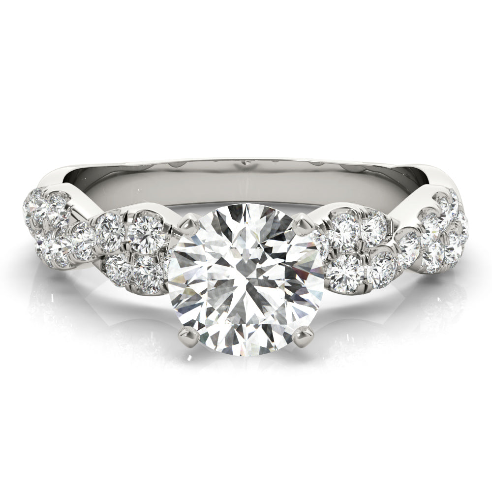 Enchanted Semi Mount Engagement Ring Round Diamond Engagement Ring in 10K/14K gold and platinum with certified lab-grown or natural diamonds