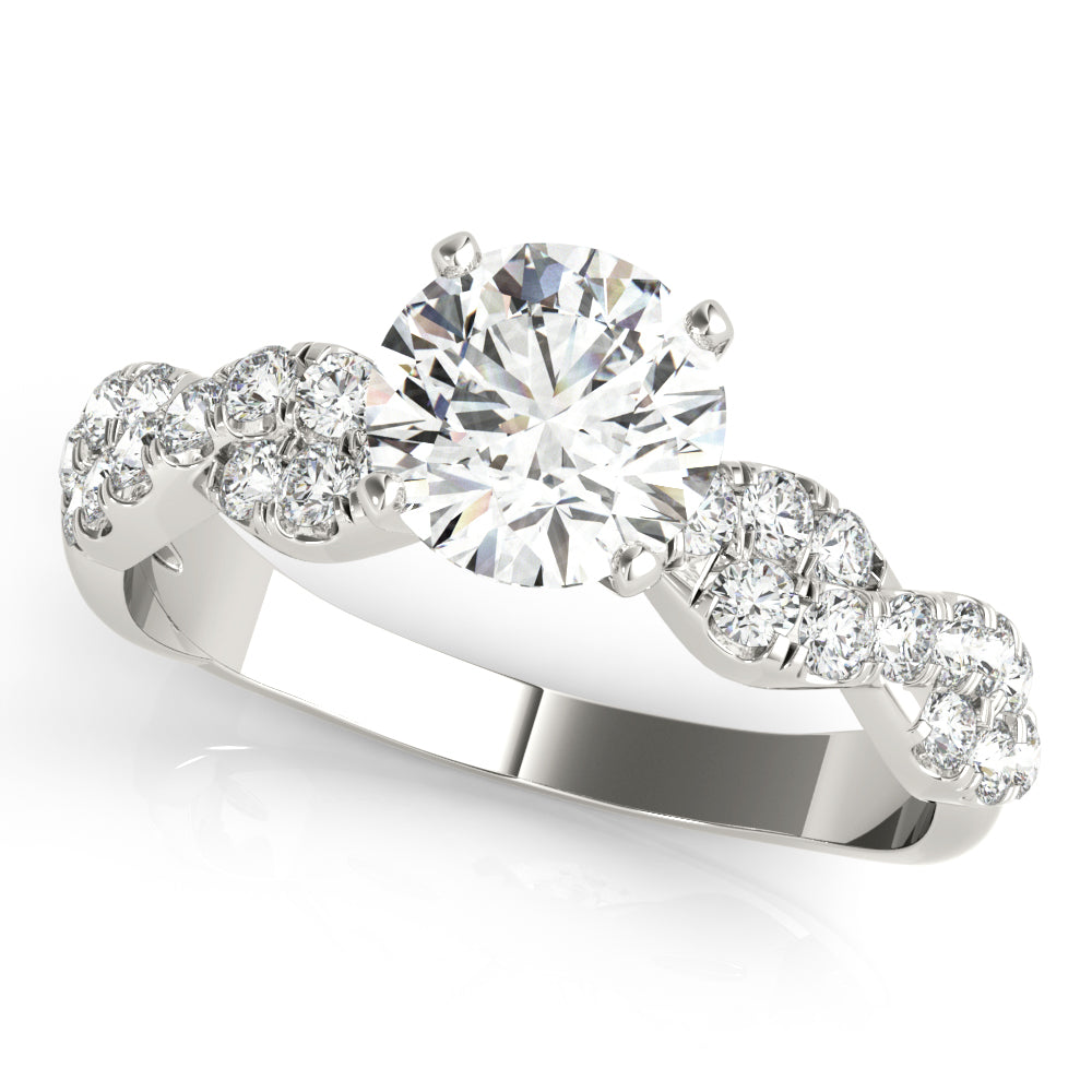 Enchanted Semi Mount Engagement Ring Round Diamond Engagement Ring in 10K/14K gold and platinum with certified lab-grown or natural diamonds
