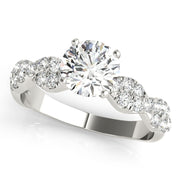 Enchanted Semi Mount Engagement Ring Round Diamond Engagement Ring in 10K/14K gold and platinum with certified lab-grown or natural diamonds