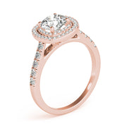 Cherished Double Halo Engagement Ring Round Diamond Engagement Ring in 10K/14K gold and platinum with certified lab-grown or natural diamonds