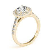 Cherished Double Halo Engagement Ring Round Diamond Engagement Ring in 10K/14K gold and platinum with certified lab-grown or natural diamonds