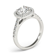 Cherished Double Halo Engagement Ring Round Diamond Engagement Ring in 10K/14K gold and platinum with certified lab-grown or natural diamonds