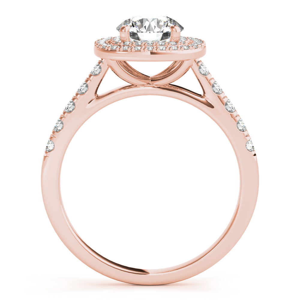 Cherished Double Halo Engagement Ring Round Diamond Engagement Ring in 10K/14K gold and platinum with certified lab-grown or natural diamonds