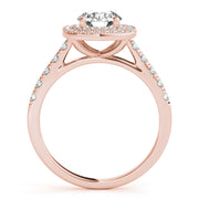 Cherished Double Halo Engagement Ring Round Diamond Engagement Ring in 10K/14K gold and platinum with certified lab-grown or natural diamonds