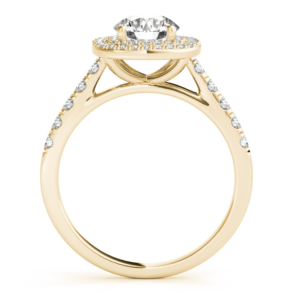 Cherished Double Halo Engagement Ring Round Diamond Engagement Ring in 10K/14K gold and platinum with certified lab-grown or natural diamonds