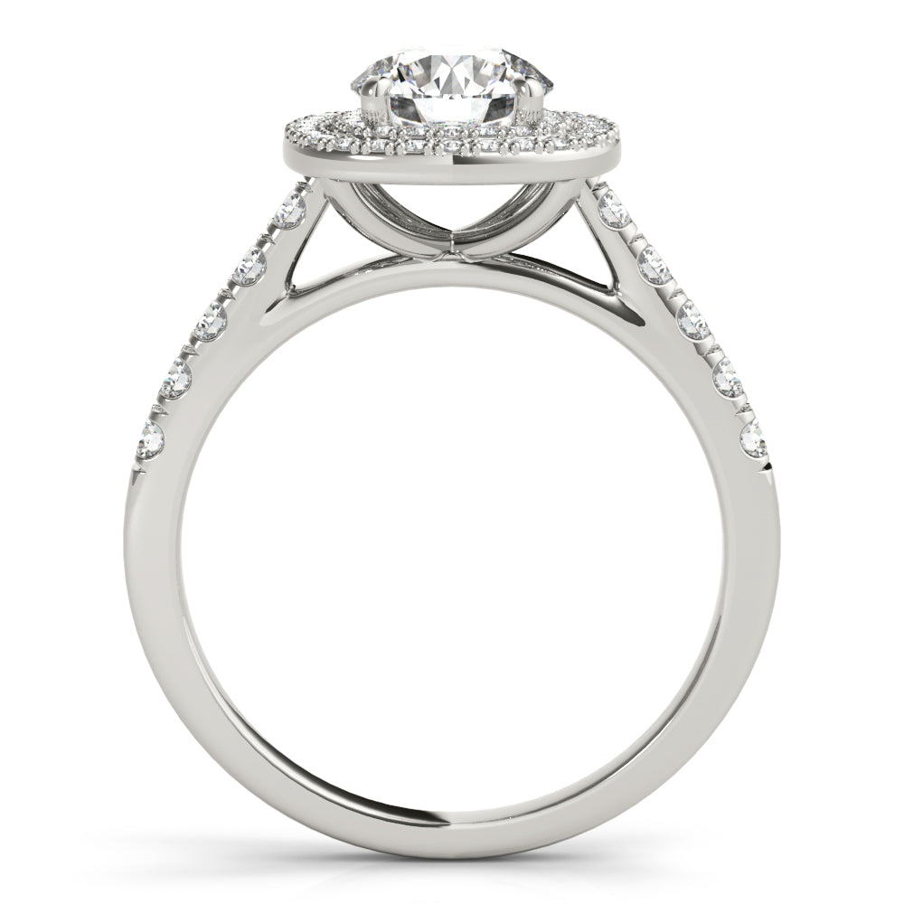 Cherished Double Halo Engagement Ring Round Diamond Engagement Ring in 10K/14K gold and platinum with certified lab-grown or natural diamonds