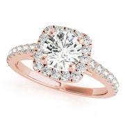 Noble Cathedral Halo Engagement Ring Round Diamond Engagement Ring in 10K/14K gold and platinum with certified lab-grown or natural diamonds