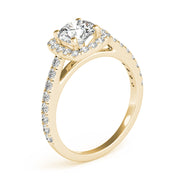 Noble Cathedral Halo Engagement Ring Round Diamond Engagement Ring in 10K/14K gold and platinum with certified lab-grown or natural diamonds