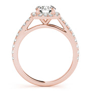 Noble Cathedral Halo Engagement Ring Round Diamond Engagement Ring in 10K/14K gold and platinum with certified lab-grown or natural diamonds