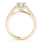 Noble Cathedral Halo Engagement Ring Round Diamond Engagement Ring in 10K/14K gold and platinum with certified lab-grown or natural diamonds