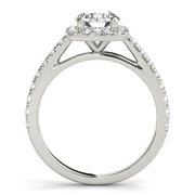 Noble Cathedral Halo Engagement Ring Round Diamond Engagement Ring in 10K/14K gold and platinum with certified lab-grown or natural diamonds
