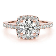 Noble Cathedral Halo Engagement Ring Round Diamond Engagement Ring in 10K/14K gold and platinum with certified lab-grown or natural diamonds