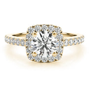 Noble Cathedral Halo Engagement Ring Round Diamond Engagement Ring in 10K/14K gold and platinum with certified lab-grown or natural diamonds