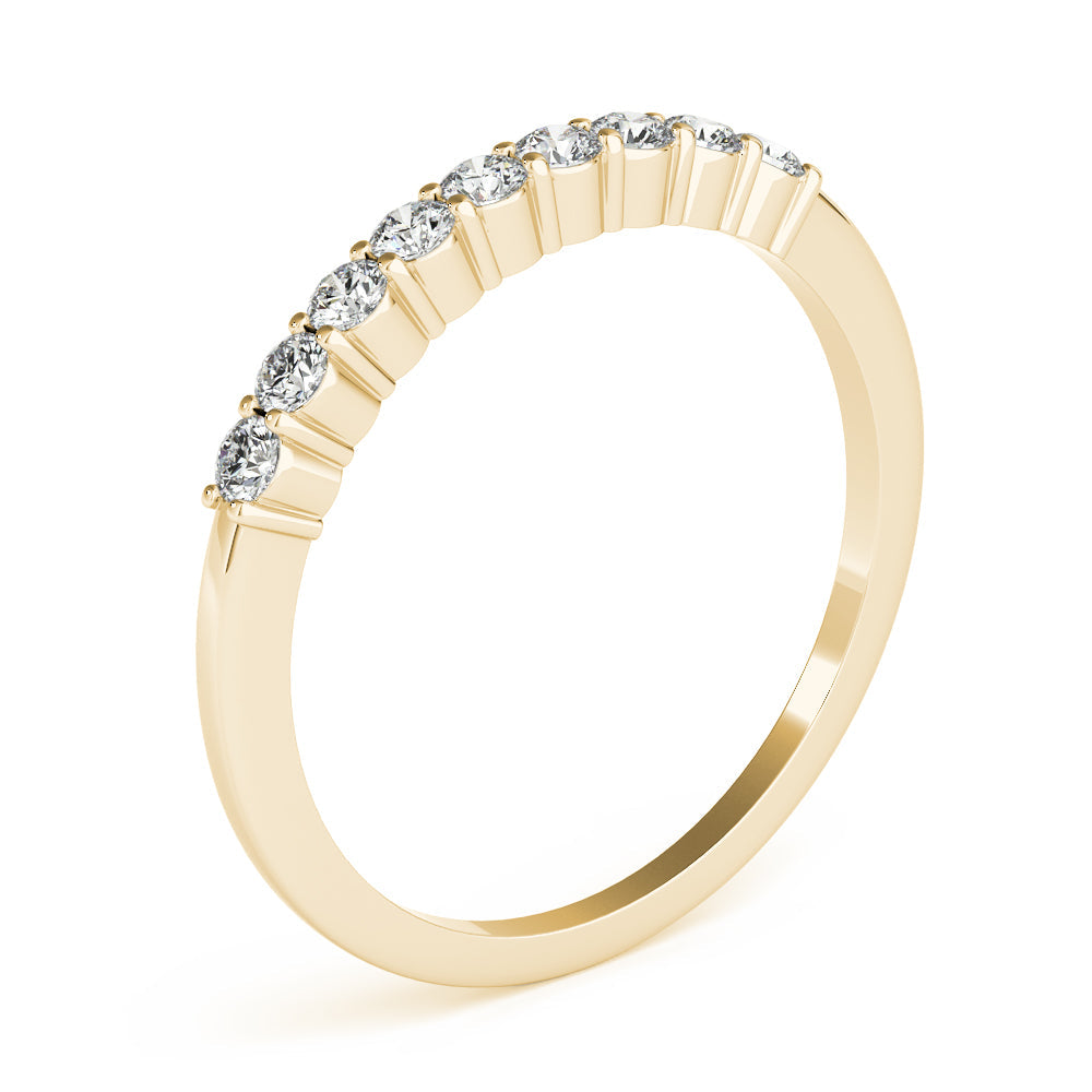 Shared Prong Half Eternity Ring in Gold & Platinum