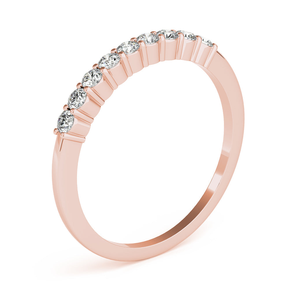 Shared Prong Half Eternity Ring in Gold & Platinum