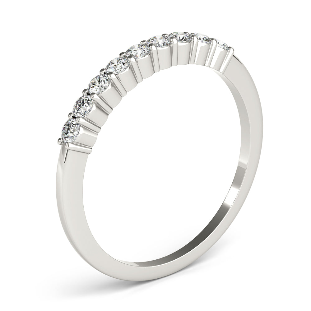 Shared Prong Half Eternity Ring in Gold & Platinum