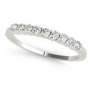 Shared Prong Half Eternity Ring in Gold & Platinum