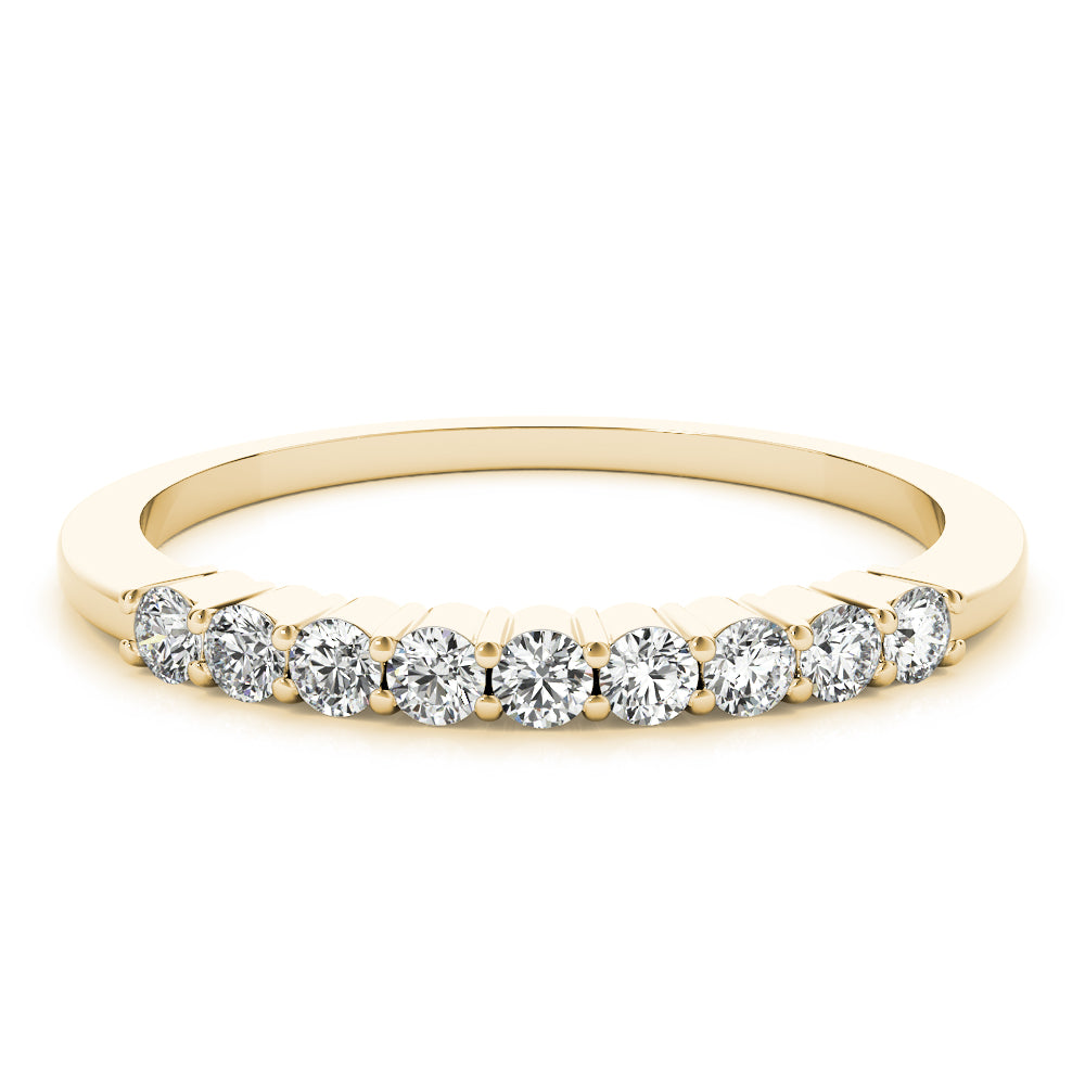 Shared Prong Half Eternity Ring in Gold & Platinum