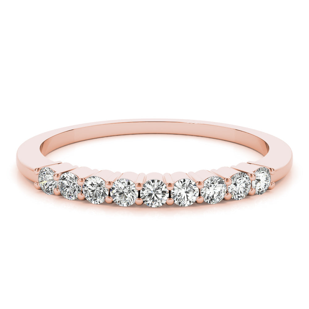 Shared Prong Half Eternity Ring in Gold & Platinum