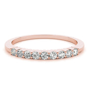 Shared Prong Half Eternity Ring in Gold & Platinum