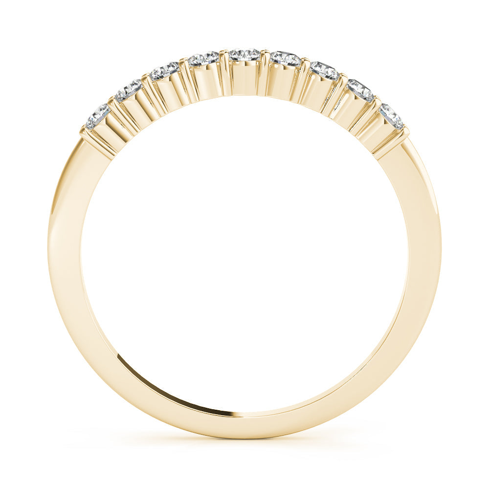 Shared Prong Half Eternity Ring in Gold & Platinum